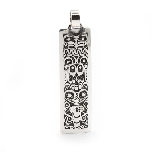 Eagle and Wolf Pendant by John Velten. Sterling silver.