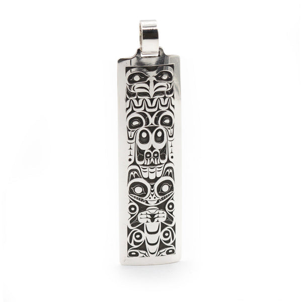 Eagle and Wolf Pendant by John Velten. Sterling silver.