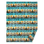 All My Relatives fleece blanket by Storm Angeconeb, Lac Seul First Nation Ojibwe, with animals and the Ojibwe word Indinawemaaganidag