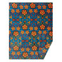 Prairie Beadwork fleece blanket by Justine Proulx, Métis artist, featuring a vibrant floral beadwork design