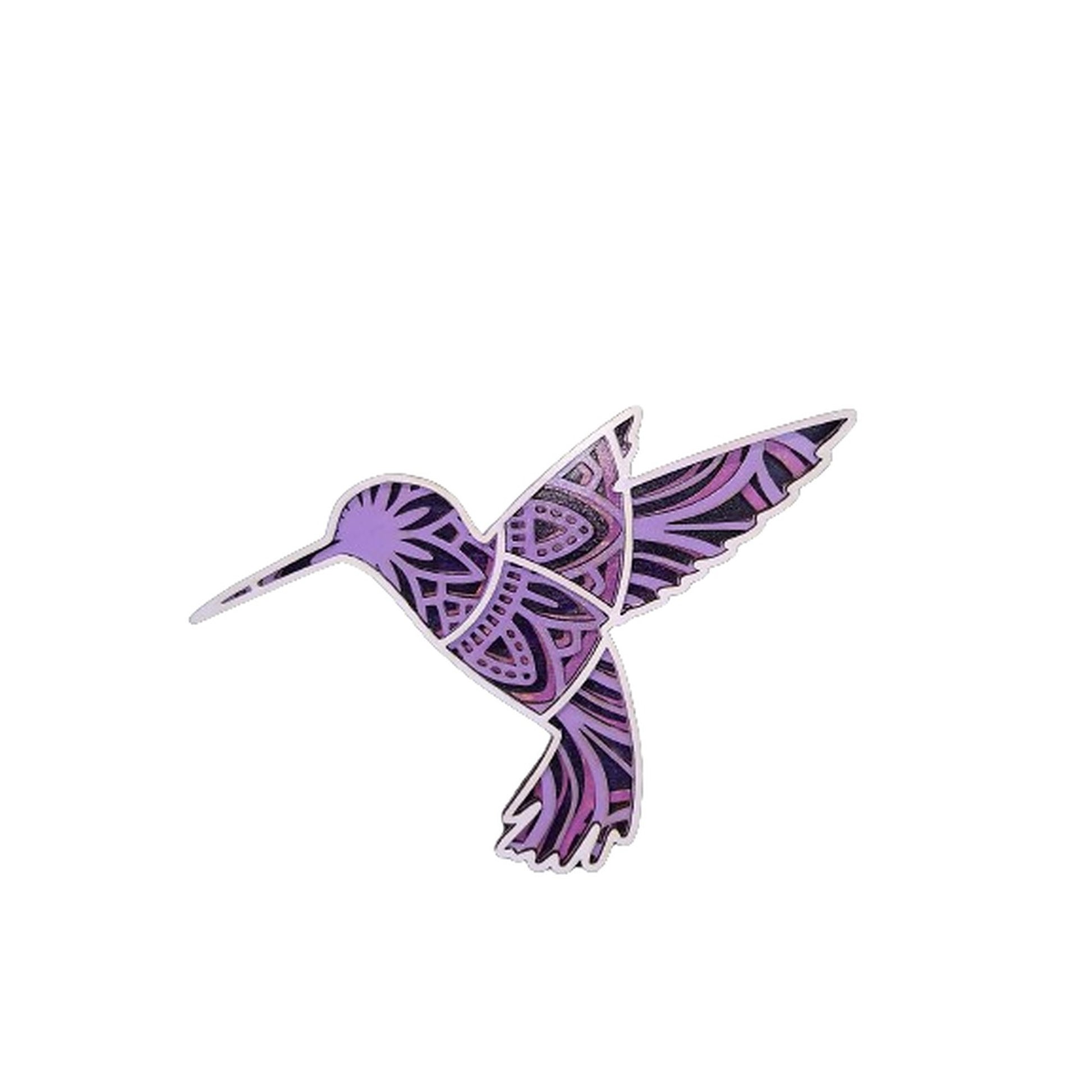 Hummingbird wooden layered art by Spirit Bear Design, hand painted