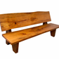 Live edge wooden bench with backrest 
