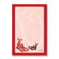 Decorative paper notepad with red border featuring Indigenous salmon design on pink paper