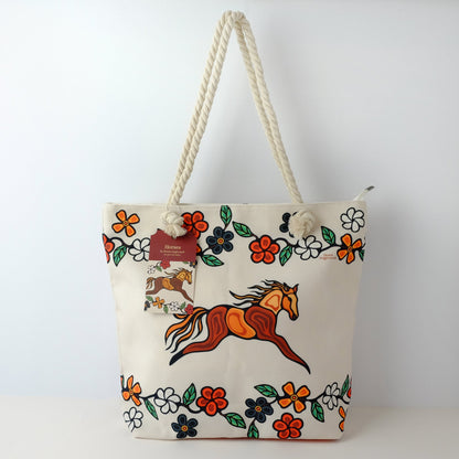 Rope Tote Bag "Horses" by Storm Angeconeb