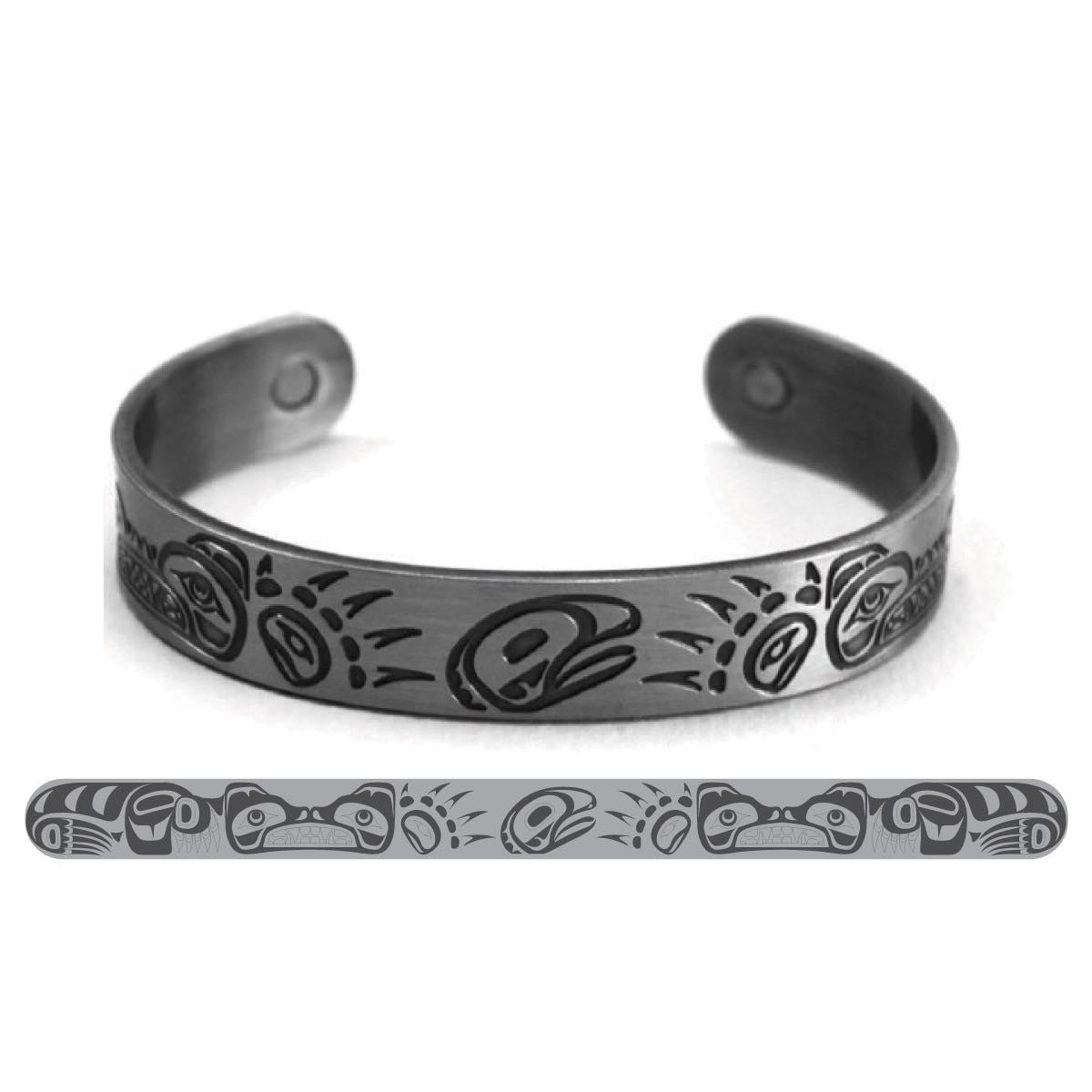 Silver Brushed Copper Bracelet - Bears by Paul Windsor (Haisla Heiltsuk)