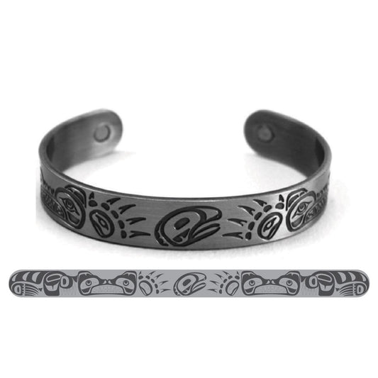 Silver Brushed Copper Bracelet - Bears by Paul Windsor (Haisla Heiltsuk)