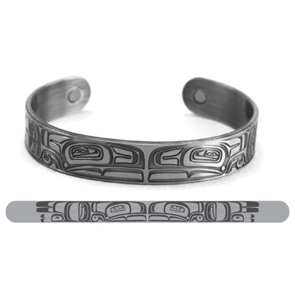 Silver Brushed Copper Bracelet - Thunderbird by Morgan Asoyuf (Tsimshian)
