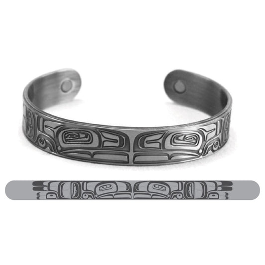 Silver Brushed Copper Bracelet - Thunderbird by Morgan Asoyuf (Tsimshian)