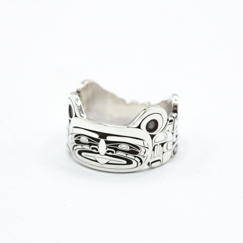 Sisiutł Protection Band by Kolten Grant. Sterling silver.