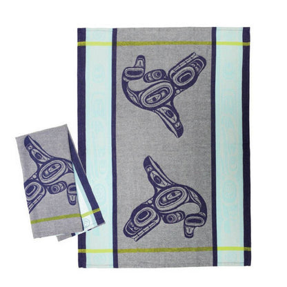 Towel with whale design