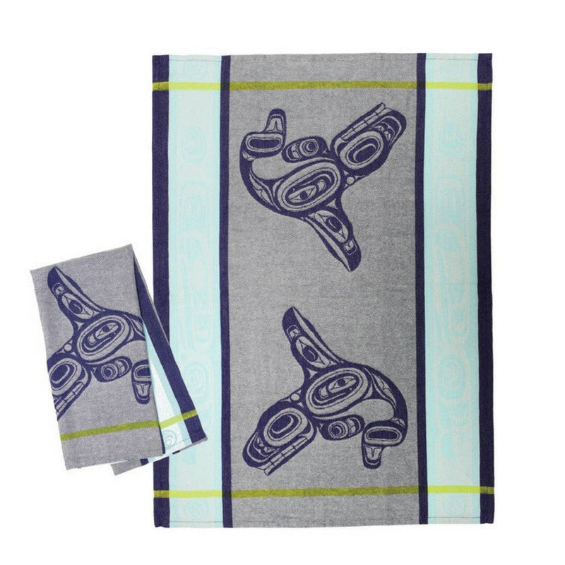 Towel with whale design