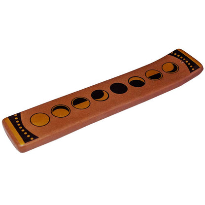 Wooden Incense holder with circular moon phases