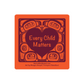 Orange square with a heart-shaped design and 'Every Child Matters' text