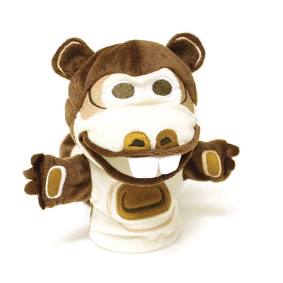 Plush puppet toy resembling a beaver