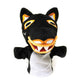 Black plush toy with a white shirt