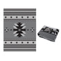 Gray and black patterned blanket with a geometric design