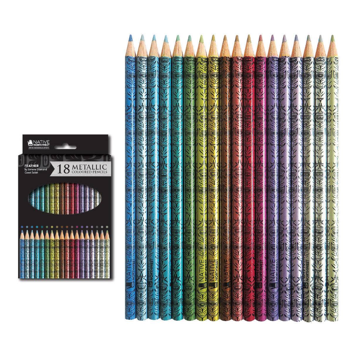 Set of 18 metallic colored pencils with packaging 