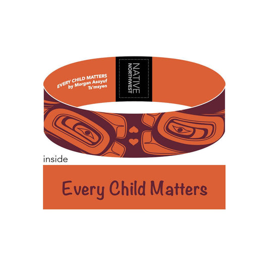 Orange wristband with 'Every Child Matters' text